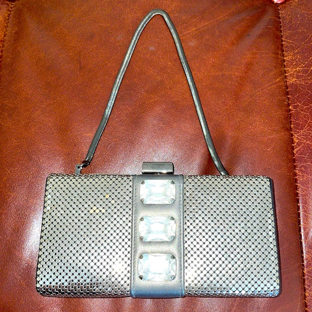 Vintage Silver Mesh Whiting & Davis Handbag Clutch EUC